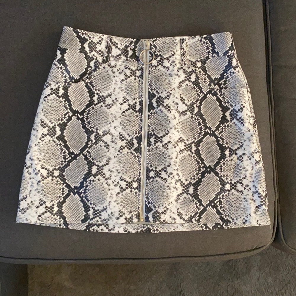 Leather snake skin skirt
